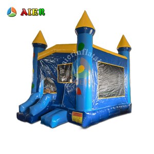 Structure gonflable bleue et jaune avec toboggan, de qualité commerciale, pour enfants, idéale pour <span class=keywords><strong>les</strong></span> festivals en plein air et <span class=keywords><strong>les</strong></span> événements de jardin - Product Image 1