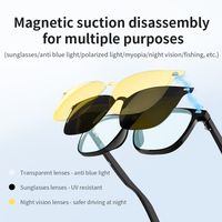 Nouvelles lunettes intelligentes G05 avec casque audio et écouteurs, contrôle tactile, étanches IPX-5, chargement magnétique, monture en PC