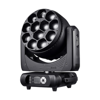 Projecteur LED mobile MOKE 450W 12x40W RGBW 4-en-1 avec zoom CTO 2800K-8500K DMX512 RDM pour scène de concert