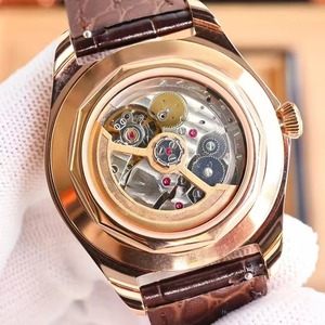 Montre de luxe de haute qualité pour hommes et femmes, corps en or rose et diamants, surface marron, calendrier complet, automatique, mécanique, cristal saphir - Product Image 4