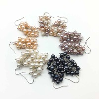 Boucles d'oreilles en perles d'eau douce, argent sterling 925, perles naturelles de mer, bijoux pour femmes, boucles d'oreilles en forme de grappe de perles