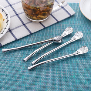 <b>Stainless</b> <b>Steel</b> <b>Straw</b> Spoon With Detachable Brush For Coffee Tea Stirring Filter Dual Purpose Reusable Metal Stirrer - Product Image 3