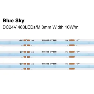 8mmDC12V DC24V赤緑青カラフルCOBLEDストリップ480 LED/メートルCRI905メートル接続50CM接続ストリップではありません