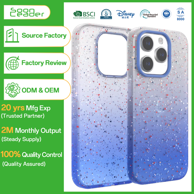 Soonleader Luxury New Recycled Gradient Liquid Silicone Shockproof Phone Case for 15 Pro Max