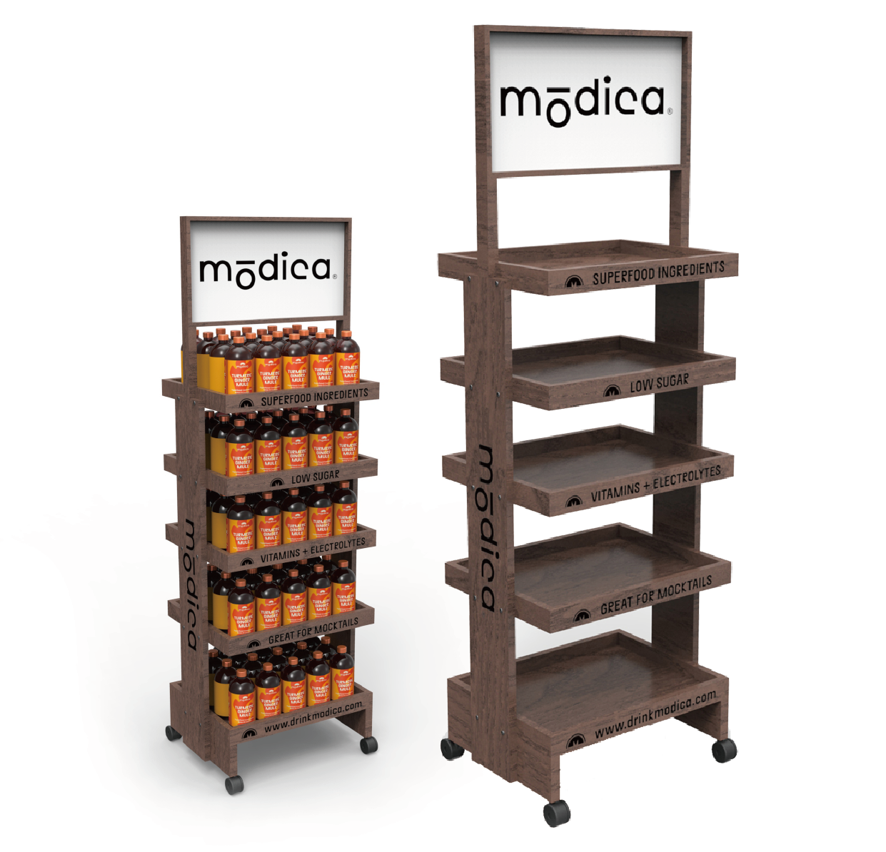 Store Specific Cocktail Display Holder Can Be Customized and Replaced with logo Size Wooden Layered