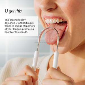 Yetişkinler için özel Logo dil kazıyıcı çocuklar durumda paslanmaz çelik dil temizleyici keten seyahat kılıfı Scrubber kaldırmak için dil - Product Image 4