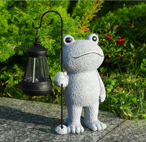 Estatua de Rana para Jardín, Decoración para Exteriores, Regalo Decorativo de Resina para Jardín con Energí<span class=keywords><strong>a</strong></span> Solar para Damas, Madres, Abuelas - Product Image 2