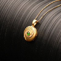 Collar con Colgante de Jadeíta Feicui Natural de Grado A, Oro Puro 999, Diseño de Lujo Ortodoxo, Estilo Mamá, para Eventos de Gala, Para Siempre
