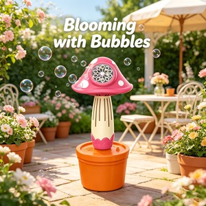 Nuova Macchina per <span class=keywords><strong>Bolle</strong></span> a Forma di Fungo con Luce LED a 3 Colori, Anti-Perdita, Automatica, con 2x50ml di Soluzione per Bambini - Product Image 2
