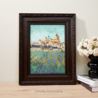 Tableau mural vintage imprimé haute définition Paysages floraux européens, encadré en bois, décoration de maison de luxe pour mariage sur toile