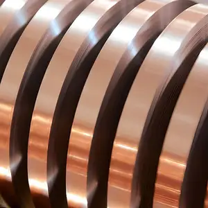 Copper Foil 0.1mm Copper Strip Coil Manufacturer Copper Coil / Copper Strip / Copper Tape For Battery