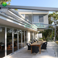 Nouveau Design Patio Couverture Portes Auvent Abri Pluie Terrasse Parasol Auvent Imperméable Décoration Extérieure Auvent Rétractable