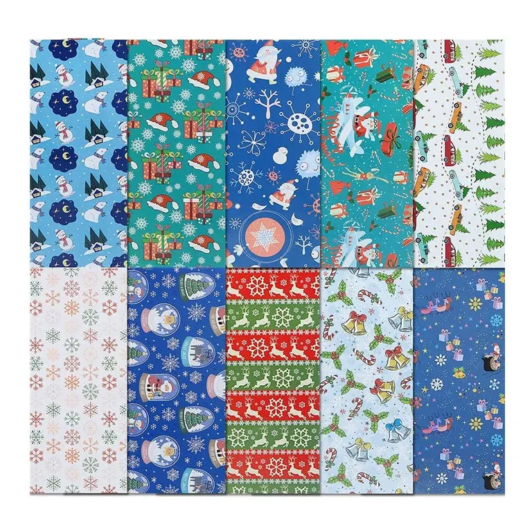 Custom 50x70cm recyclable Cute Gift Wrap Paper Christmas Wrapping Papers for Families Friends Kids Valentine