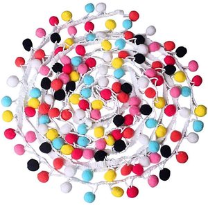 Boule de pompon en tissu, 5 pièces, bricolage artisanal, pompon arc-en-ciel, garniture frange, dentelle pour robe, jupe, rideau d'extension - Product Image 1