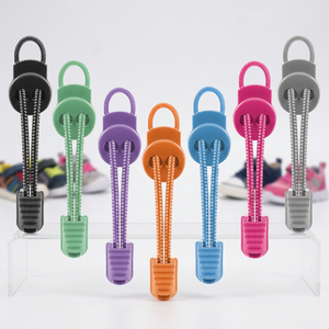 Em Estoque: Cadarços Redondos Esportivos para Adultos e Crianças com Fecho Metálico e Elástico de Borracha, Sem Amarrar, para Tênis Esportivos - Product Image 3