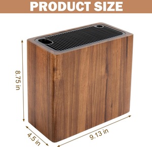 <b>Safe</b> Space Saver <b>Knives</b> Storage Stand for Countertop <b>Knife</b> Holder Organizer Acacia Wood Universal <b>Knife</b> Block - Product Image 3