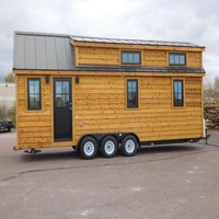 Chalet en Bois Préfabriqué Entièrement Équipé, Micro-Maison Écologique sur Roues, Maisons Conteneurs Mobiles, Cabines Remorques Habitables