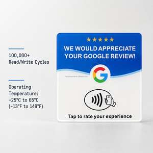 Tarjeta NFC 215 Programable para Reseñas de <span class=keywords><strong>Google</strong></span>, Estación NFC para Mesa, 13.56Mhz, Código QR Editable, Tarjeta de Transferencia - Product Image 1