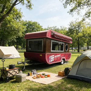 Mobile food carts suitable for outdoor use, stainless steel food carts, mobile vending <b>trailers</b>, suitable for selling fast food. - Product Image 1