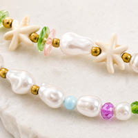 Pulsera Go2boho con Cuentas y Perlas de Imitación, Dije de Estrella de Resina Acrílica Colorida, Joyería de Playa para Mujer