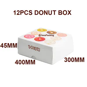 Dozen Hộp Bánh Rán 12 Cái In Theo Yêu Cầu Cao Cấp Hộp Giấy Bao Bì Thực Phẩm Dùng Một Lần Bao Bì Giấy