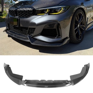 Divisor de Parachoques Delantero de Fibra de Carbono Estilo AO para BMW Serie 3 G20 330i M340i Pre LCI Sline 2019-2021, 3 Piezas - Product Image 1