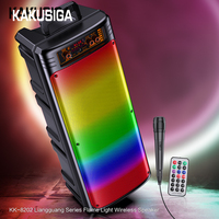 KAKUSIGA Enceinte professionnelle Enceinte de fête avec micro Télécommande Enceinte portable sans fil BT Bass Facti Portable