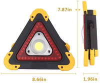 Lampe de travail LED COB rechargeable par USB de sécurité Lampe de travail d'urgence à torche super lumineuse pliable à 180 ° pour les problèmes de stationnement sur la route