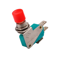 Micro-interrupteur à bouton-poussoir rouge KW7-D 16A 250VAC, montage sur panneau, 1NO, action momentanée, avec bornes à connexion rapide