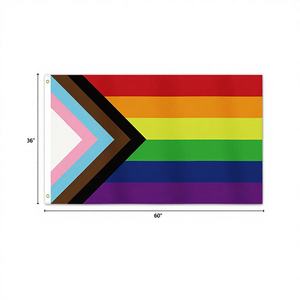 144 Banderas Personalizadas de Arcoíris de 3x5 Pies, con Diseño Progresivo, Impresión Digital, para Deportes y Juegos, de Poliéster - Product Image 1