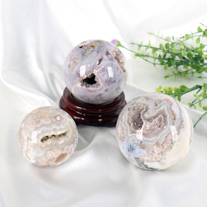 Wholesale Natural Healing Polished Raw <b>Crystal</b> <b>Ball</b> Flower Agate Sphere for Home Decoration - Product Image 4