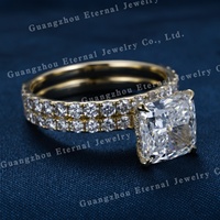 Ewiger Schmuck IGI-Zertifikat 1ct 2ct Kissenförmiger Schliff D-Farbe VVS Labor-Gezüchteter Diamant S925 Silber 10K 14K 18K Gelbgold PT950 Ring
