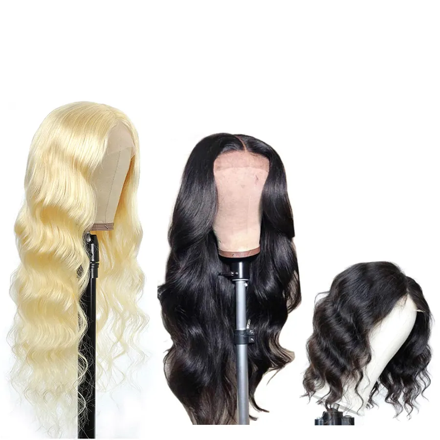 Tóc Giả Sóng Cơ Thể Bodywave Blond Blonde 613 Bob Brazil Tóc Thật 360 Đóng Cửa 13X6 Phía Trước Trong Suốt HD Full Lace Front Wigs