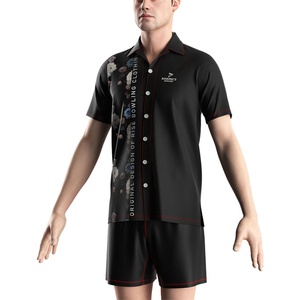 Chemises boutonnées décontractées vintage pour hommes, respirantes en sergé de polyester, sublimation, vente en gros, mode fitness vintage - Product Image 5