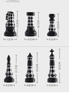 Vente en gros de décoration intérieure moderne Statue d'échecs en céramique <span class=keywords><strong>noir</strong></span> <span class=keywords><strong>et</strong></span> <span class=keywords><strong>blanc</strong></span> Accessoire de décoration pour la maison - Product Image 6