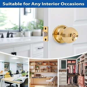 ตัวล็อคมือจับประตูทรงกระบอกทำจากสเตนเลสสตีลทรงกระบอกทำจากทองเหลืองทรงกลม - Product Image 5