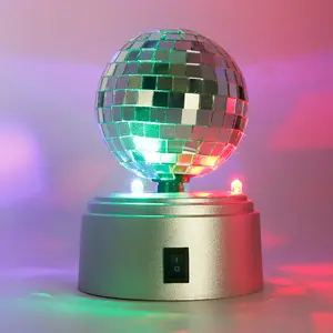 Kswing mini bola de espelho de 3 ", luz de discoteca para decoração de paria, quarto, lâmpada de decoração