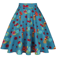 Saia midi feminina floral, nova saia midi vintage swing rockabilly festa menina saia