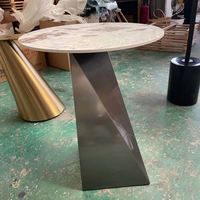 Série de tables d'appoint en métal pour hôtels et appartements, table d'appoint en acier inoxydable noire classique pour salon