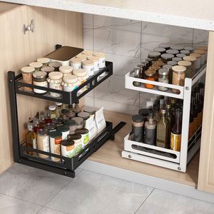 <b>Kitchen</b> Cabinet Organizer Under the Sink Shelf Storage <b>Pull</b> <b>Out</b> Drawer <b>Basket</b> Organizer and Storage Metal - Product Image 2