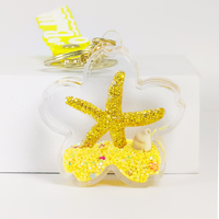Porte-clés tendance en acrylique motif dessin animé fleur de cerisier, breloque étoile de mer/coquillage/étoile scintillante, pour la décoration quotidienne de voiture et sac à dos