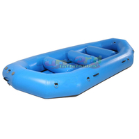 Perahu Rakit Sungai Tiup Ringan Berbahan Kain PVC Kelas Komersial untuk Kayak 12ft Air Deras Warna Putih