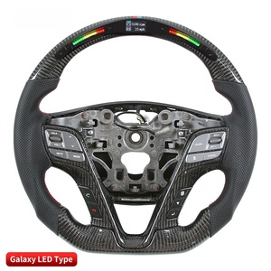 Volante Deportivo de Fibra de Carbono Real con Control de Velocidad LED Personalizado para Hyundai Santa Fe - Product Image 3