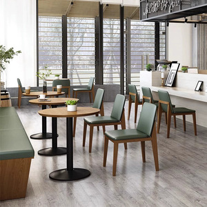 Hualin phong cách hiện đại khách sạn quán cà phê pizzeria nhà hàng bàn ăn và ghế sofa thẻ ghế đặt bàn ăn gỗ rắn và ghế - Product Image 4