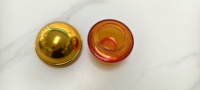 Pot en verre ambré sphérique de luxe avec couvercle doré en forme de dôme, pot en verre pour crème pour le visage, logo personnalisé, emballage OEM pour soins de la peau