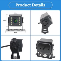 Caméra de recul Smartour pour véhicules utilitaires AHD 480P IP67 étanche, grand angle fisheye, vision nocturne, détection de lignes de stationnement