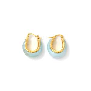 Pendientes de Cristal, Acero Inoxidable 316L, Baño de Oro PVD, Resistentes y Sostenibles, Estilo Aro - Product Image 1