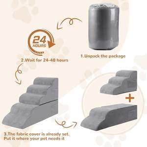 Hoge Kwaliteit Huisdier Klimladder Hond Trappen Voor Hoge Bedden Opvouwbare Hond <span class=keywords><strong>Ladder</strong></span> Trappen - Product Image 2