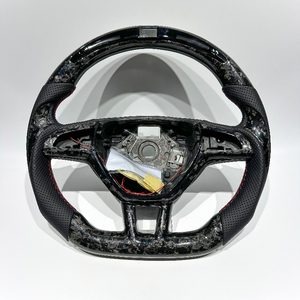 Nuevo Estilo para <span class=keywords><strong>Skoda</strong></span> Octavia RS Scout Kodiaq <span class=keywords><strong>Fabia</strong></span> Superb Scala Rapid con Volante de Fibra de Carbono Negro Forjado con LED RPM - Product Image 1