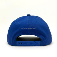 Stevige koninklijkblauwe hoge kroon katoenen baseballcap met aangepaste 3D script borduurlogo, gebogen klep, snapback sportpet